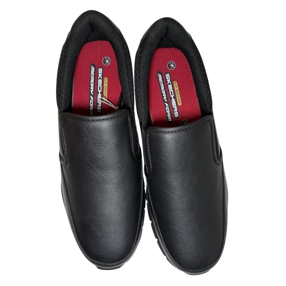 SKECHERS Men's Relaxed Fit Nampa Groton SR Slip Resistant Work Shoe Black Sz 7